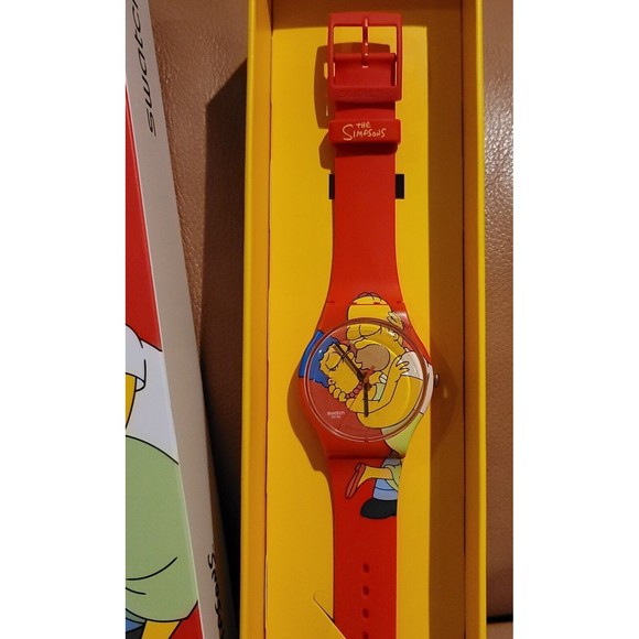 NIB Swatch X Simpsons Watch Valentines Day SWEET EMBRACE - SO29Z120 - Picture 4 of 4
